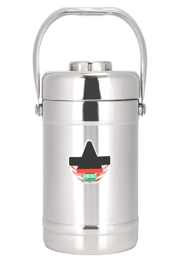 Jacksing Vacuum-Insulated Food Jar, 1.8L Straight Shape Double-Wall Vacuum Insulated Lunch Box, Stainless Steel Hot Food Container and Lunch Container Bento Box for Food Flask Wide Mouth, Silver - Image 1